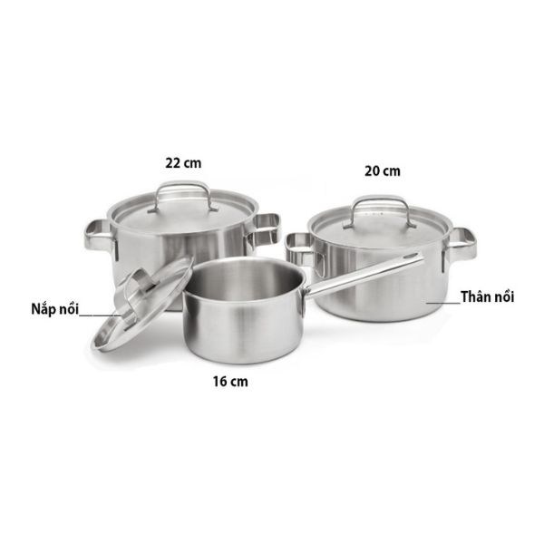 Bộ Nồi Inox 6 món Malloca SA-2030 4 Bộ Nồi Inox 6 món Malloca SA-2030