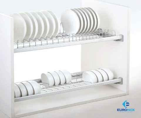 Kệ bát đĩa cố định khung nhôm Euronox EUA-80