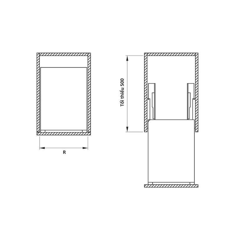Bộ đựng dao thớt chai lọ Sonata 350mm Hafele 549.20.019 6 Bộ đựng dao thớt chai lọ Sonata 350mm Hafele 549.20.019