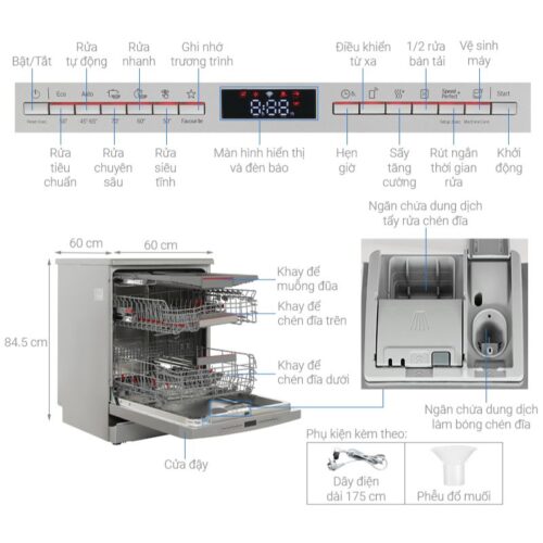 Máy rửa bát độc lập Bosch SMS6ECI11E Serie 6 9 Đặc điểm máy rửa bát độc lập Bosch SMS6ECI11E Serie 6
