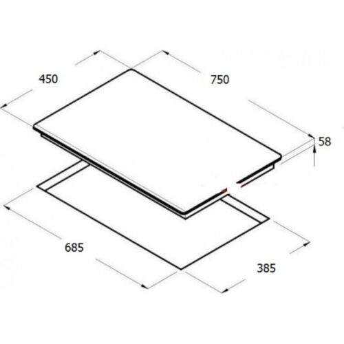 Bếp ga đôi Binova BI-382-DH lắp âm 5 Kích thước bếp ga đôi Binova BI-382-DH lắp âm