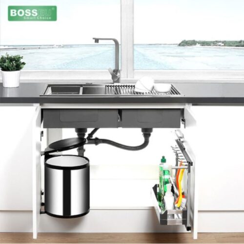 Thùng rác tròn gắn cánh tủ bếp BossEU BS108R 9 Ảnh thực tế thùng rác tròn gắn cánh tủ bếp BossEU BS108R