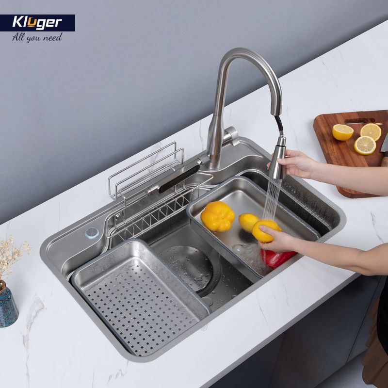 Chậu rửa bát 1 hố Kluger KF7848FS-S78 Plus 8 Ảnh thực tế chậu rửa bát 1 hố Kluger KF7848FS-S78 Plus