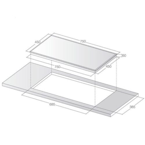Kích thước bếp từ đôi Lorca LCI 809 Pro lắp âm