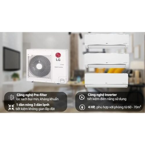 Ảnh bộ máy lạnh Multi LG Inverter 3 dàn lạnh 4 HP Z4UQ36GFA0