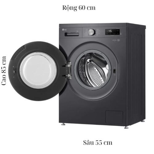 Kích thước máy Giặt LG Inverter 9 Kg FB1209S5M cửa trước