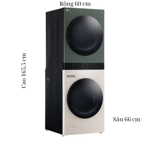 Kích thước tháp Giặt Sấy LG Inverter Giặt 14 - Sấy 10 Kg WT1410NHEG
