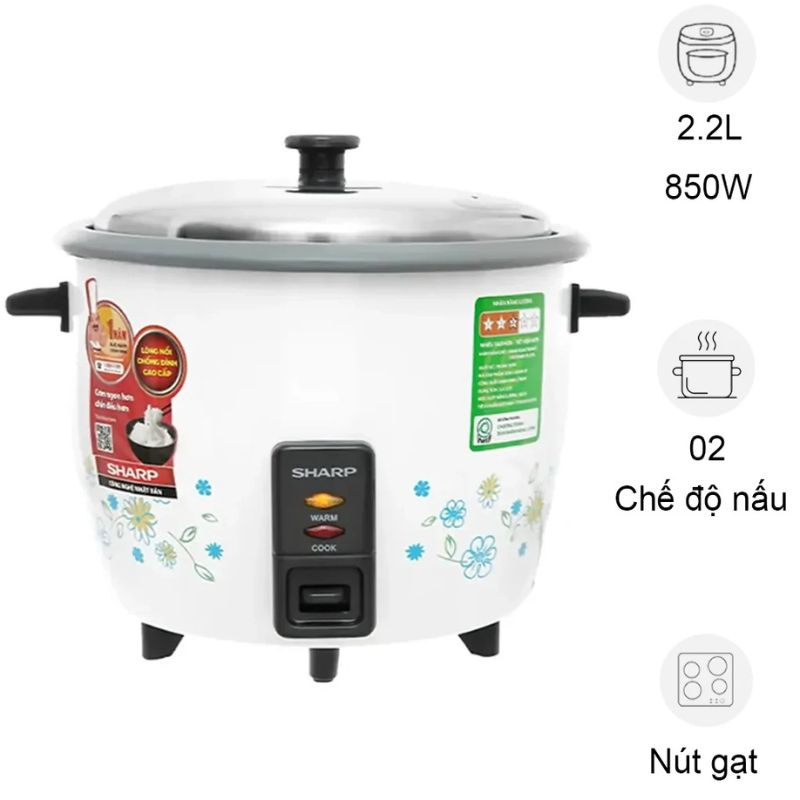 Nồi cơm điện Sharp KSH-228SNV-SF 2.2 lít 3 Nồi cơm điện Sharp KSH-228SNV-SF 2.2 lít