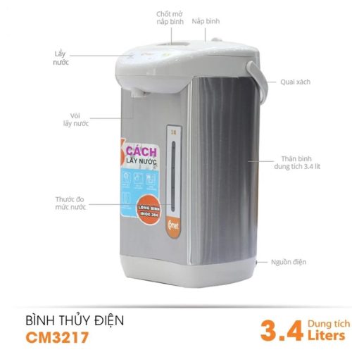 Bình thủy điện Comet CM3217 3.4 Lít 5 Ảnh bình thủy điện Comet CM3217 3.4 Lít