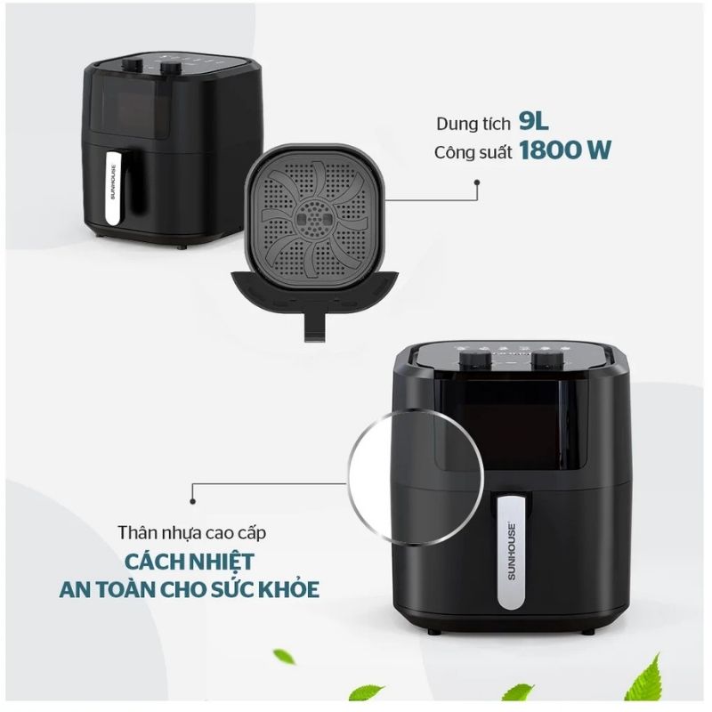 Nồi chiên không dầu Sunhouse SHD4037 9 Lít 4 Ảnh nồi chiên không dầu Sunhouse SHD4037 9 Lít