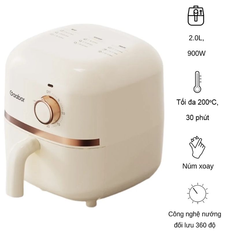 Nồi chiên không dầu Gaabor AF20M-YE01A 3 Nồi chiên không dầu Gaabor AF20M-YE01A