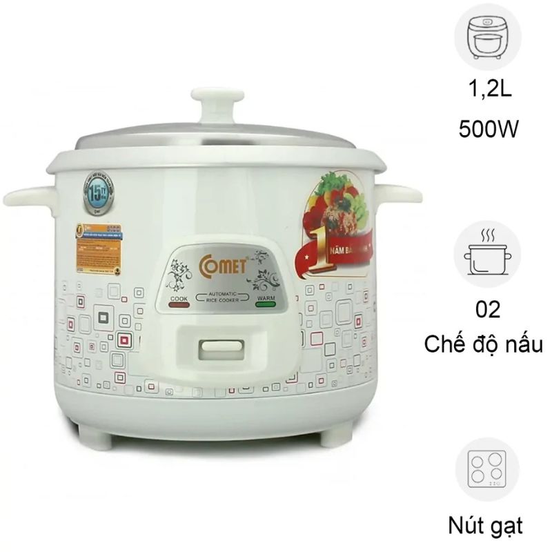 Nồi cơm điện Comet CM8009 1.2 Lít 3 Nồi cơm điện Comet CM8009 1.2 Lít