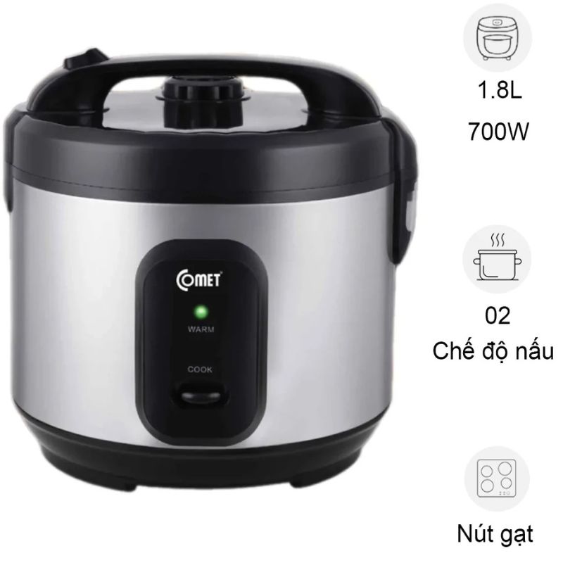 Nồi cơm điện Comet CM8068 1.8 Lít 2 Nồi cơm điện Comet CM8068 1.8 Lít