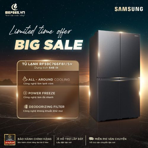 Big Sale Tủ Lạnh 4 cánh Multi door Inverter 648 Lít Samsung RF59C766FB1/SV
