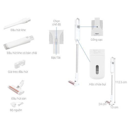 Kích thước máy hút bụi không dây Xiaomi Cleaner Light BHR4636GL