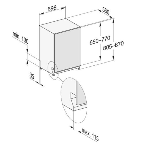Kích thước máy rửa bát Miele G 7970
