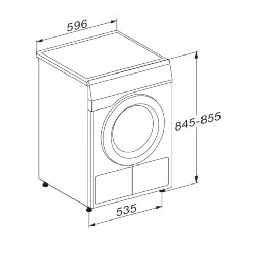 Kích thước máy sấy bơm nhiệt Miele PDR 300