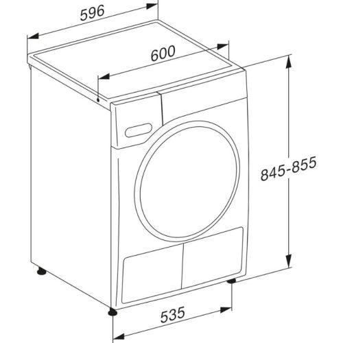 Kích thước máy sấy bơm nhiệt Miele TCF760WP EcoSpeed