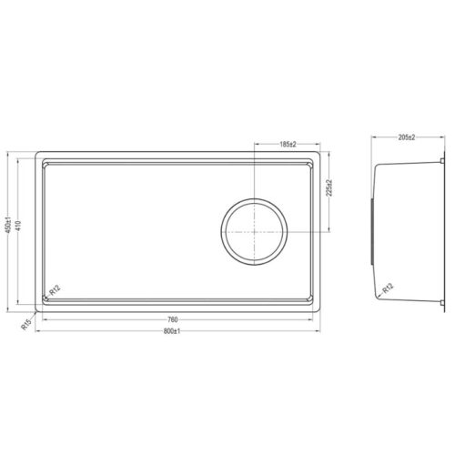 Chậu rửa bát Kluger KY7545SL Basic 15 Ảnh 2d Kluger KY7545SL Basic