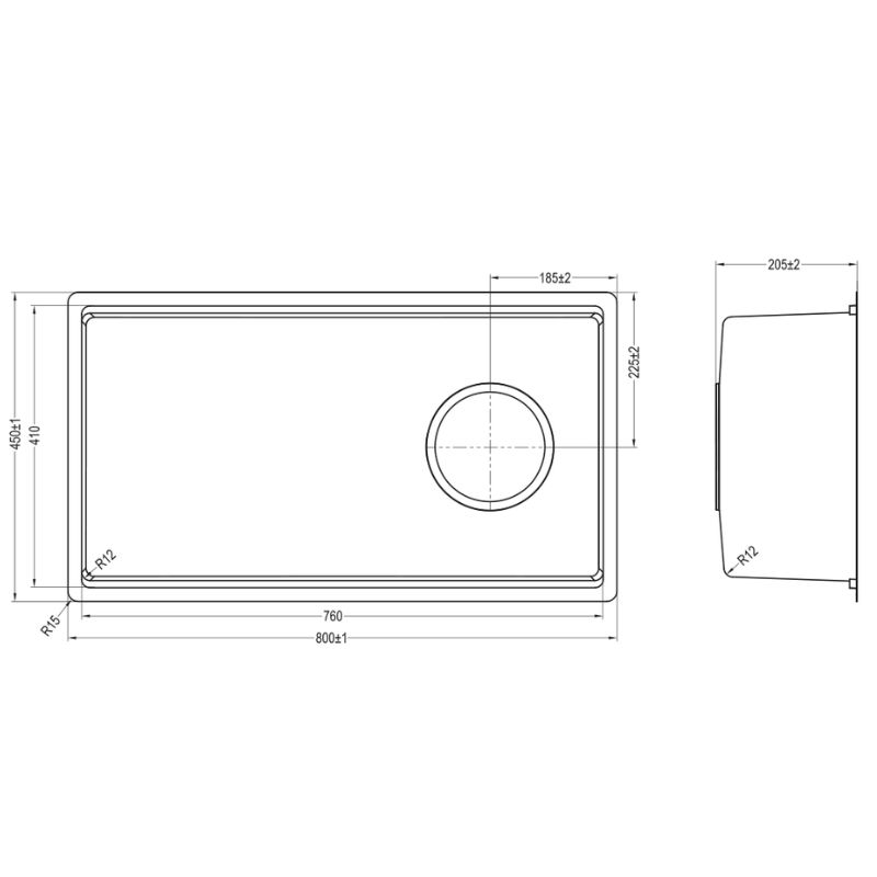 Chậu rửa bát Kluger KY7545SL Basic 9 Ảnh 2d Kluger KY7545SL Basic