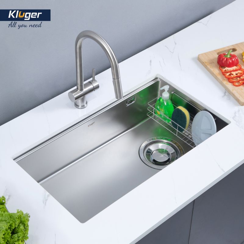 Chậu rửa bát Kluger KY8045SL Basic 5 Ảnh lắp đặt Kluger KY8045SL Basic