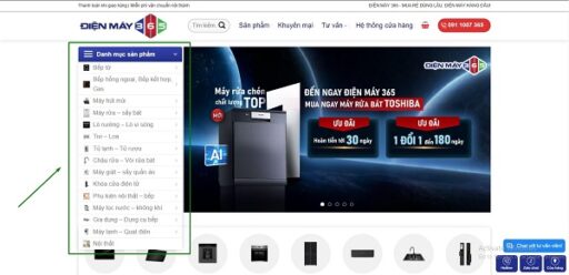 HƯỚNG DẪN MUA HÀNG TẠI ĐIỆN MÁY 365 2 Danh mục sản phẩm